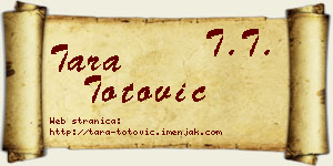 Tara Totović vizit kartica
